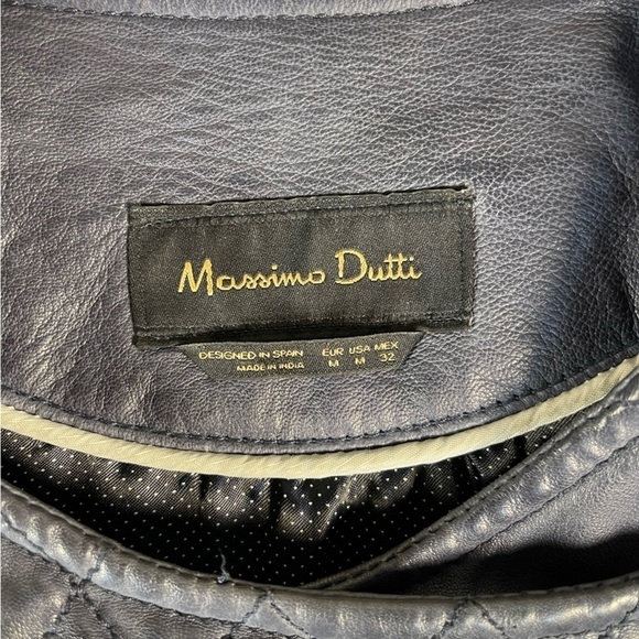 Massimo Dutti Quilted Leather Moto Jacket - Picture 11 of 13
